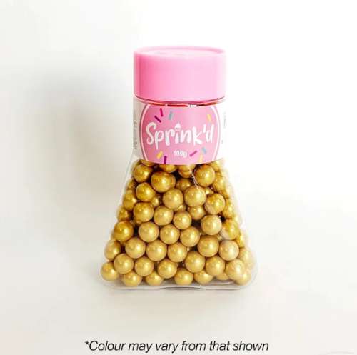 Sprink'd Sprinkles - 8mm Balls Gold - Click Image to Close